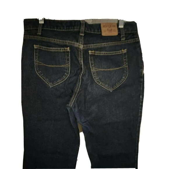 Roxy Bootcut Blue Denim Jeans 11 Dark Wash 5 Pockets Relaxed Cotton 32x29 Logo - Picture 3 of 9